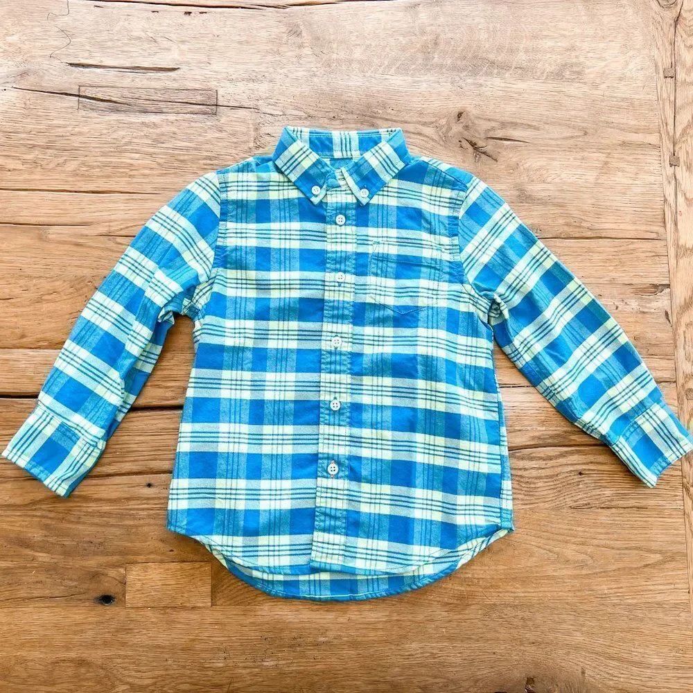 Crewcuts Boys Plaid Long Sleeve Button DownโShirt,โSizeโ3